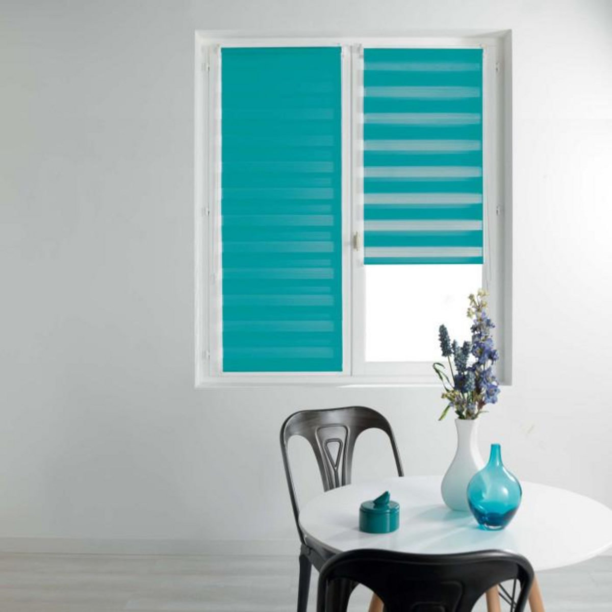 Paris Prix Store Enrouleur Jour Nuit  Daynight  60x90cm Bleu