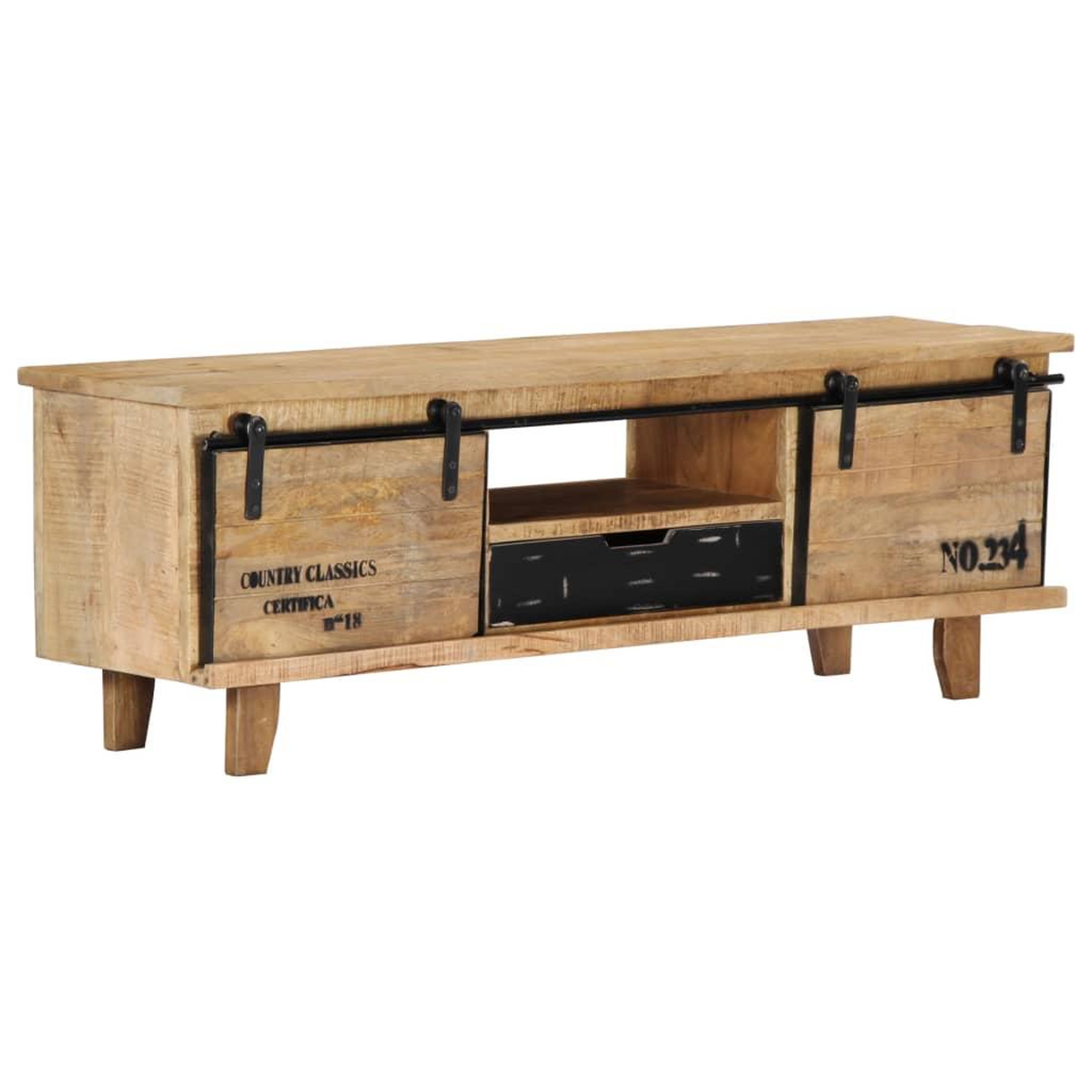 Voir la diapositive 1 : VIDAXL Meuble TV 120x30x40 cm Bois massif de manguier