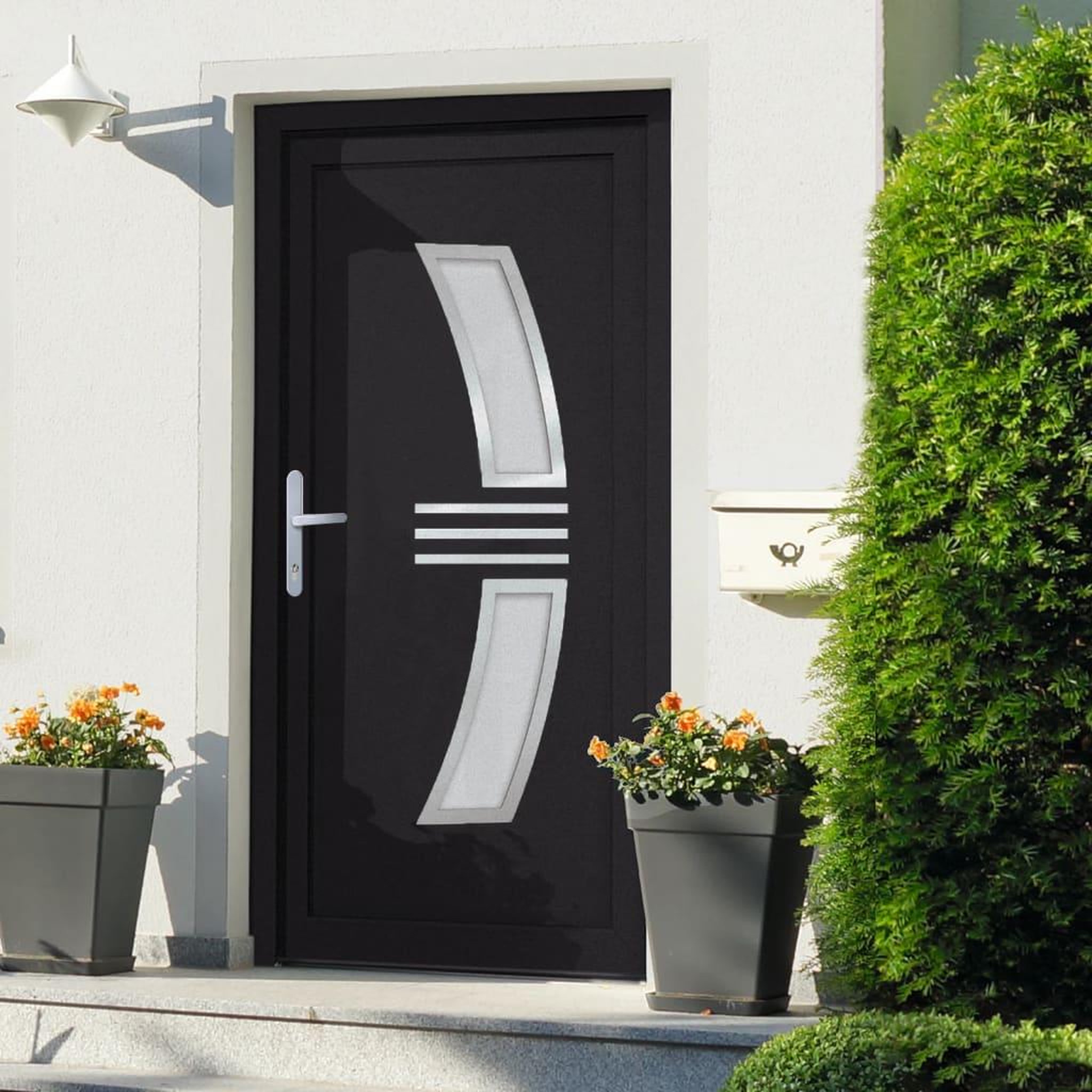Voir la diapositive 1 : VIDAXL Porte d'entree anthracite 108x200 cm PVC