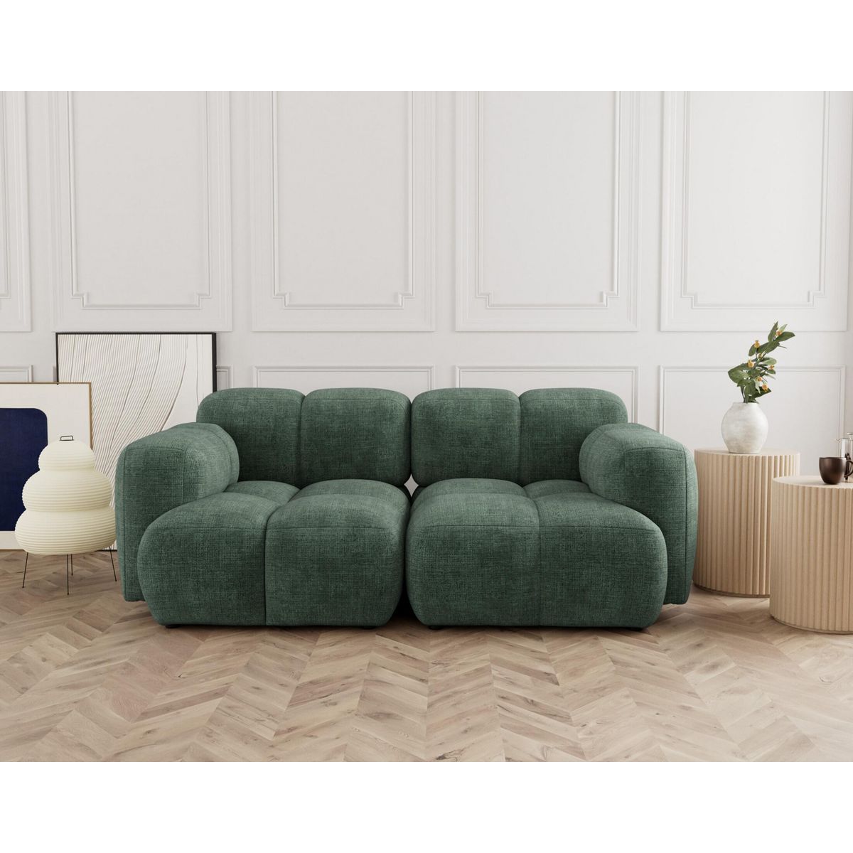 LISA DESIGN Grace - canapé modulable 2 places en velours texturé