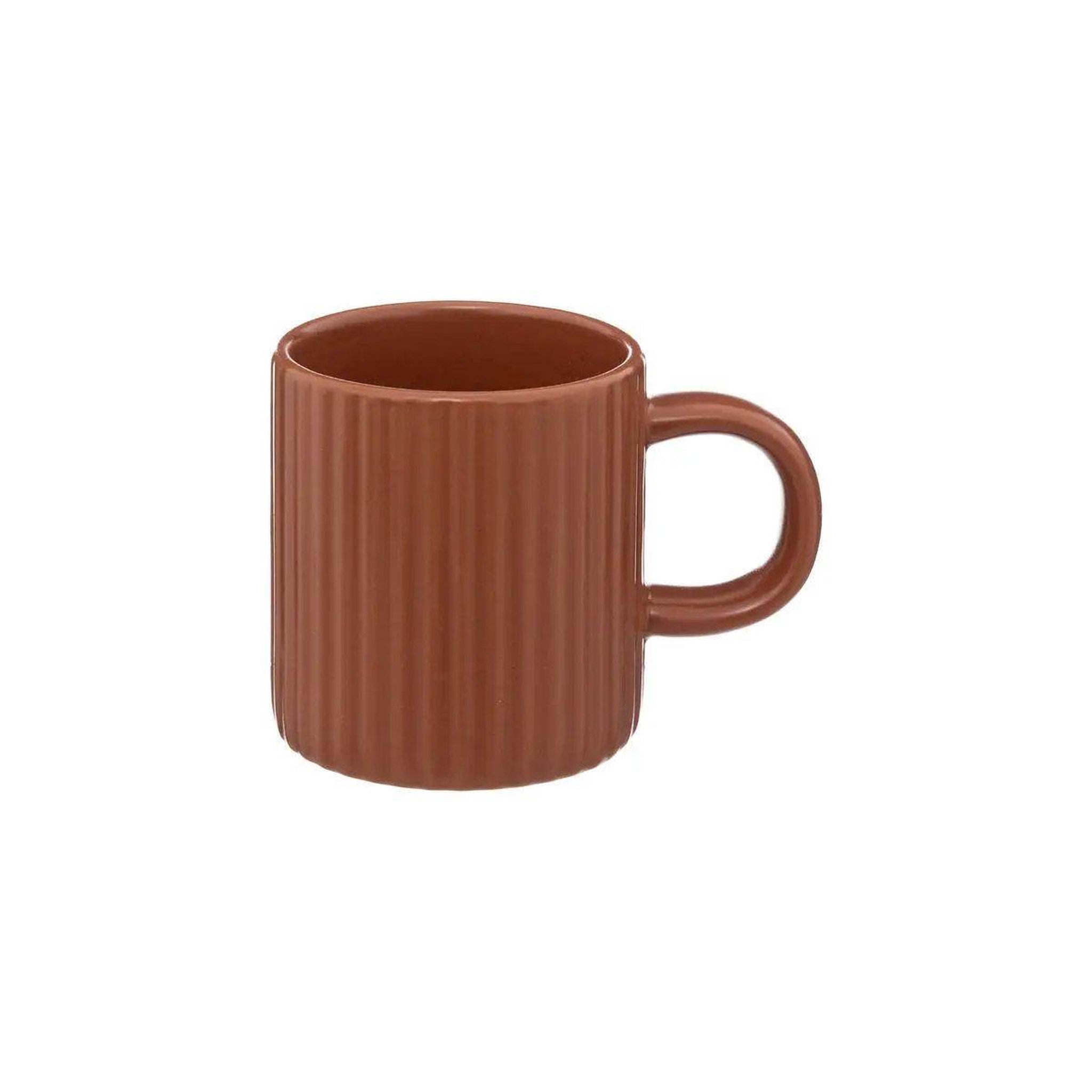 Voir la diapositive 2 : SECRET DE GOURMET Lot de 6 Tasses à Café  Côtelé  10cl Terracotta