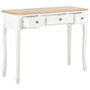 Voir la diapositive 2 : VIDAXL Table de console et coiffeuse avec 3 tiroirs Blanc