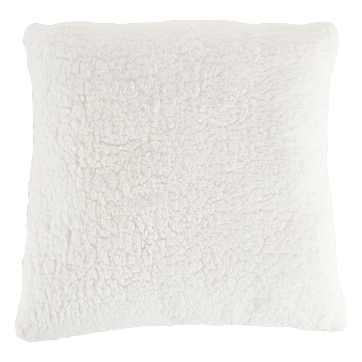 ACTUEL Coussin déco en sherpa pois/uni BOULE DE NEIGE 