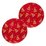 FEERIC LIGHT & CHRISTMAS Lot de 2 sets de table en velours SAPIN. Coloris disponibles : Rouge, Jaune