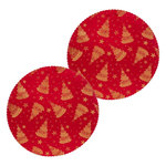 FEERIC LIGHT & CHRISTMAS Lot de 2 sets de table en velours SAPIN. Coloris disponibles : Rouge, Jaune