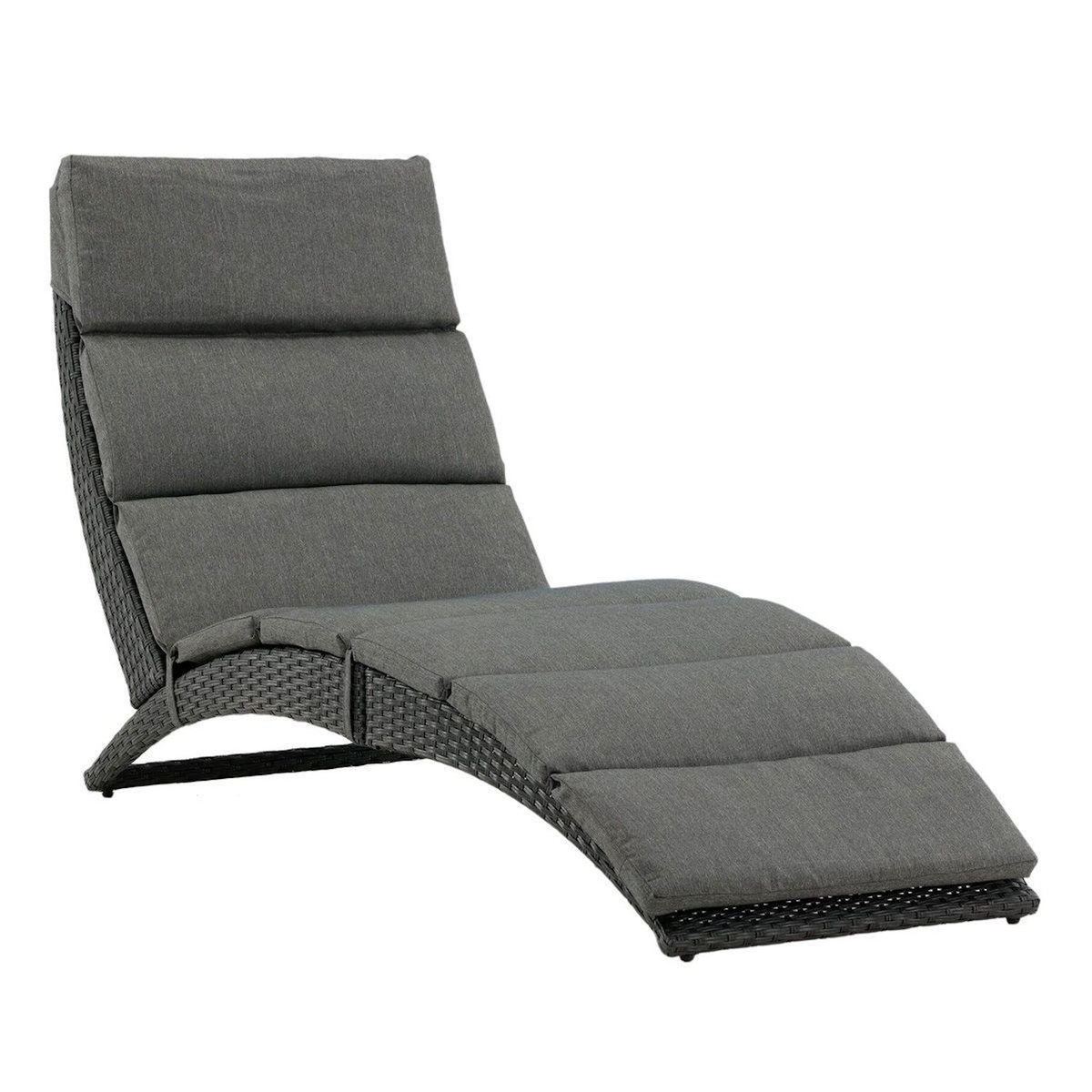 Paris Prix Chaise Longue  Archie  158cm Noir