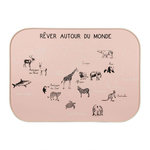 OSTARIA Décoration murale carte du monde rose 70x50 cm