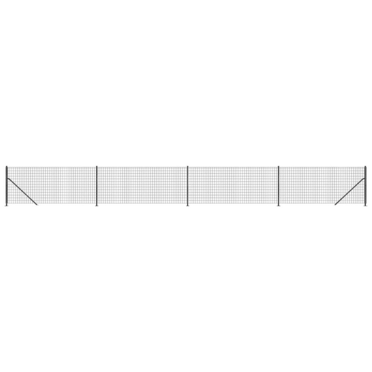 VIDAXL Cloture en treillis metallique avec bride anthracite 0,8x10 m