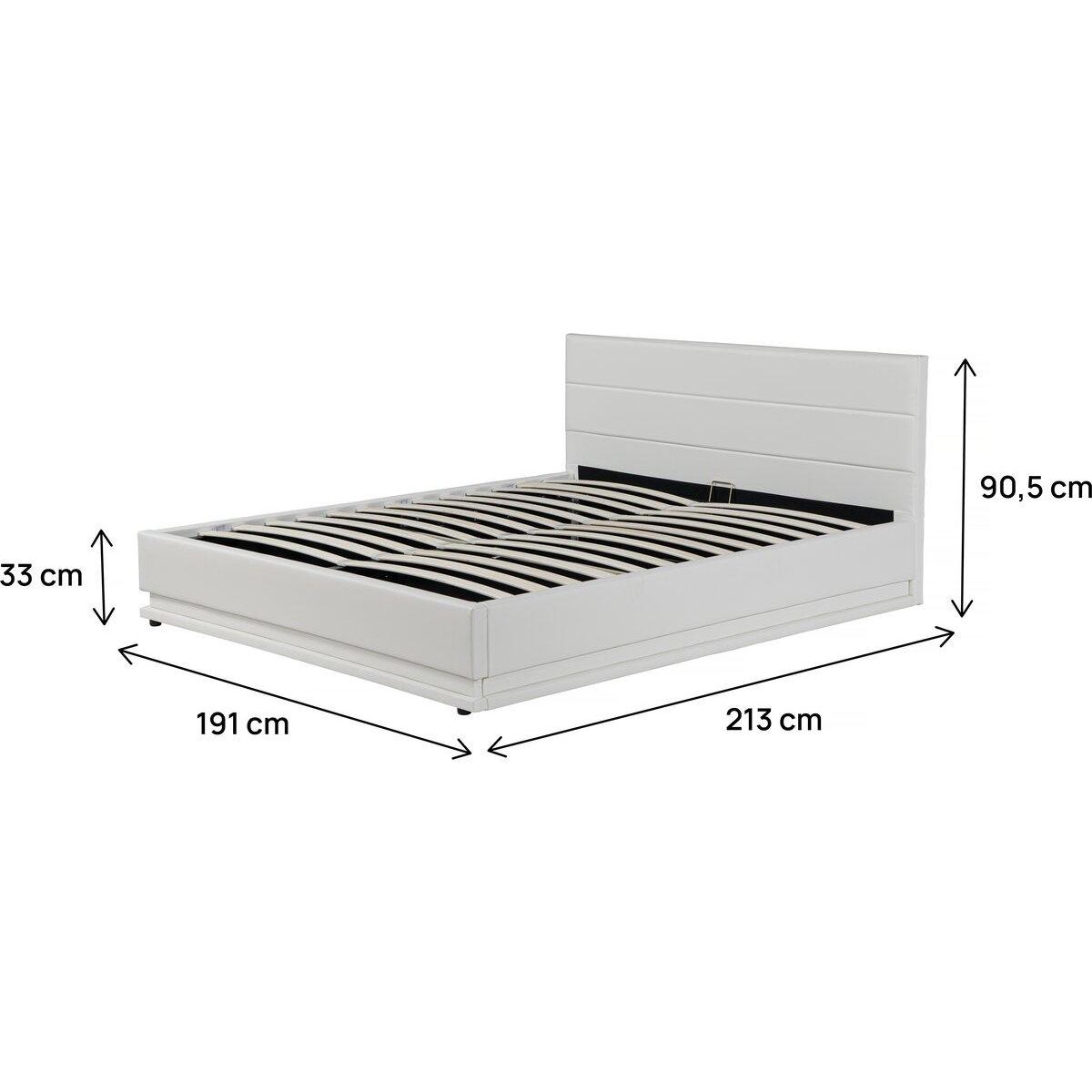 Habitat et Jardin Lit LED avec coffre  Anastasia  - 180 x 200 cm - Blanc