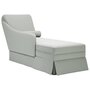 Voir la diapositive 1 : VIDAXL Fauteuil long et traversin accoudoir droit gris clair velours