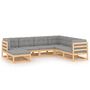 Voir la diapositive 2 : VIDAXL Salon de jardin 7 pcs avec coussins Bois de pin massif