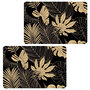 Voir la diapositive 1 : HABITABLE Lot de 2 sets de table motif feuillage avec encre métallique LYRA - 30 x 45 cm - Or et noir