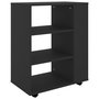 Voir la diapositive 2 : VIDAXL Armoire a roulettes Noir 60x35x75 cm Bois d'ingenierie