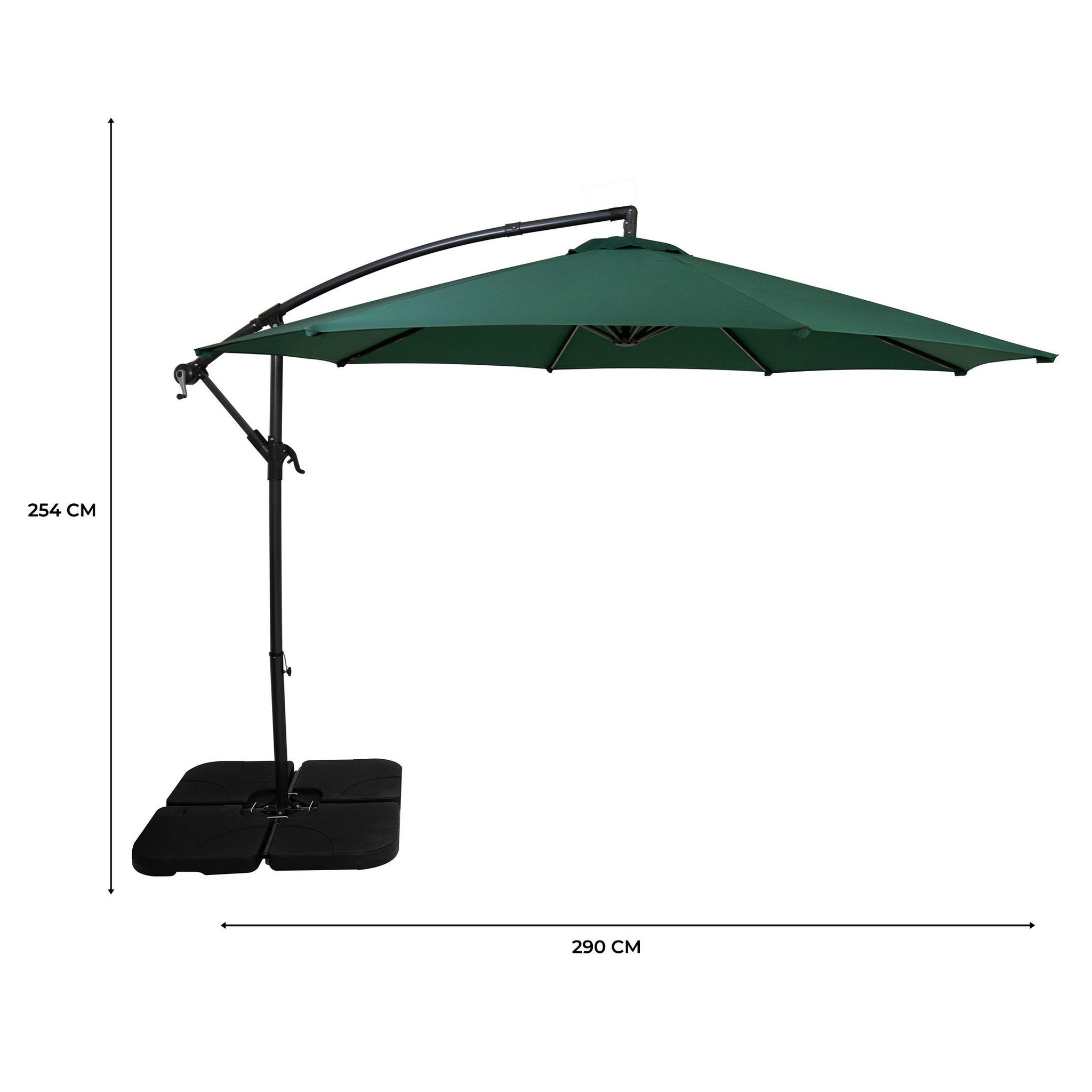 Voir la diapositive 5 : Monster Parasol Banane à Mât Déporté 3 m & Pied Carré