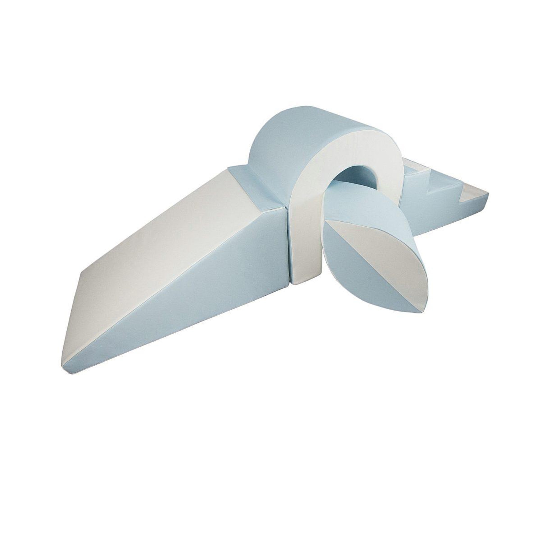 VELINDA Set de blocs en mousse 4 élément blanc bleu pastel
