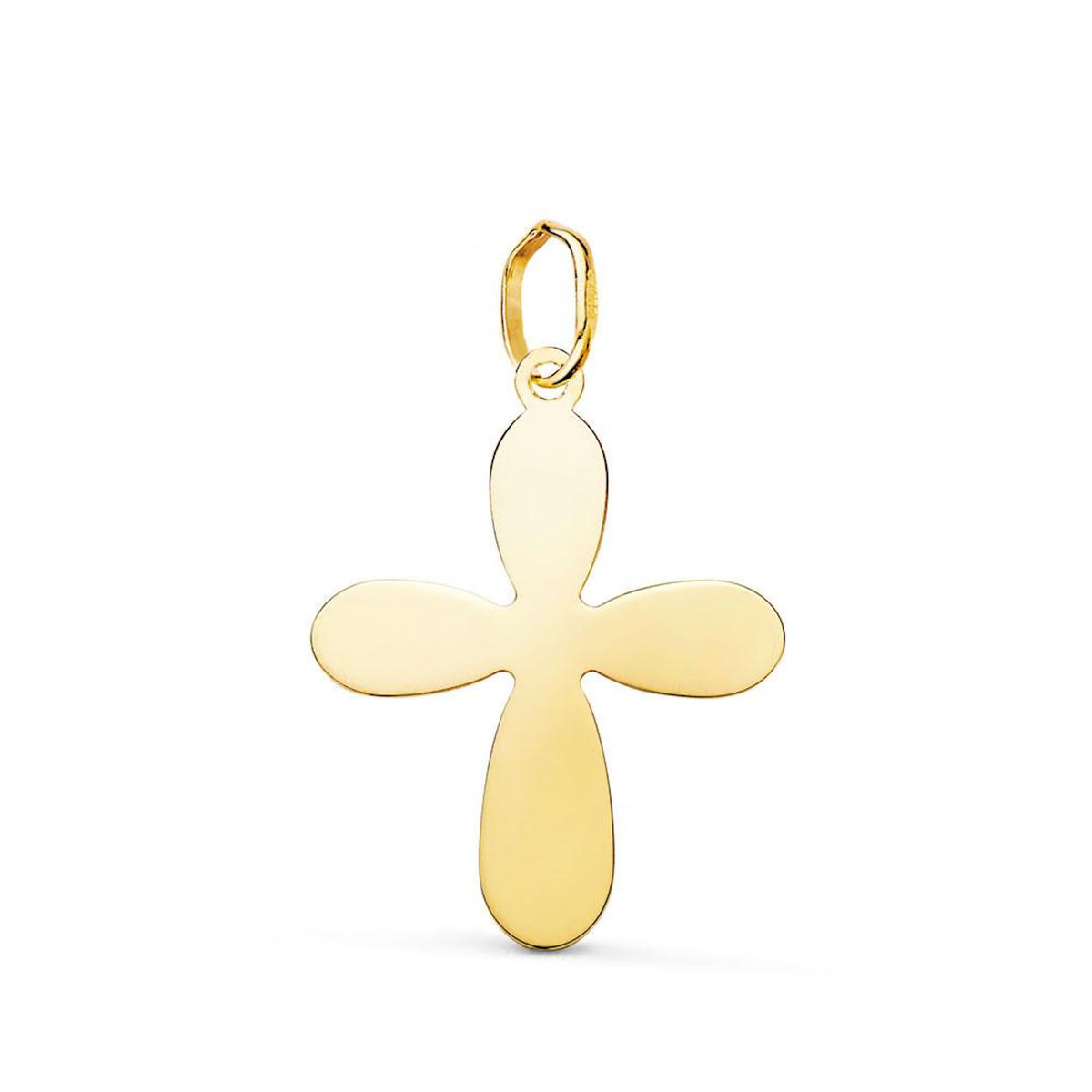 L'ATELIER D'AZUR Pendentif Médaille Or 18 Carats 750 Jaune - Croix du Baptême - Chaine Offerte - Moyenne