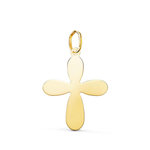 L'ATELIER D'AZUR Pendentif Médaille Or 18 Carats 750 Jaune - Croix du Baptême - Chaine Offerte - Moyenne