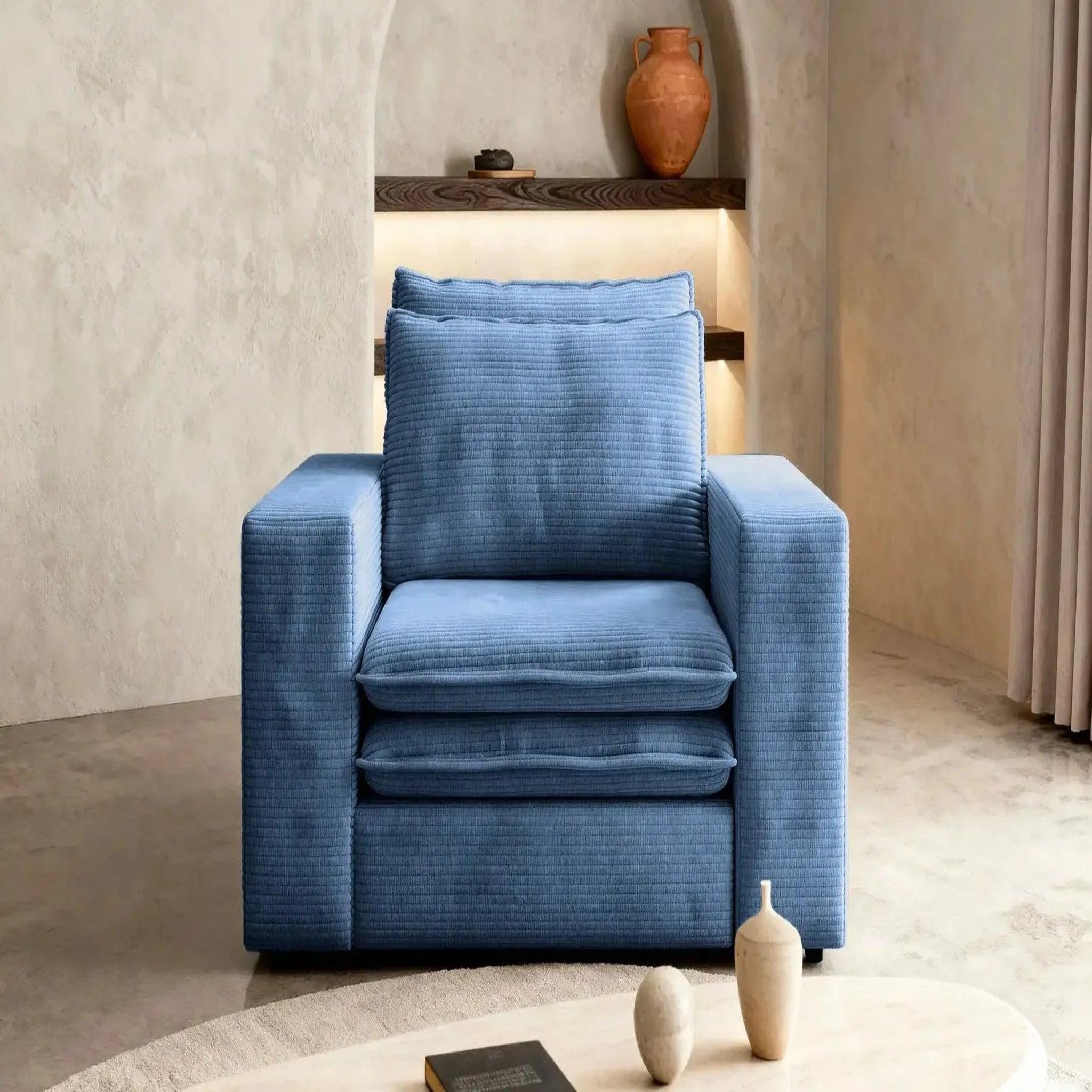 Voir la diapositive 3 : CASANOVA PARIS Oscar - fauteuil en velours côtelé