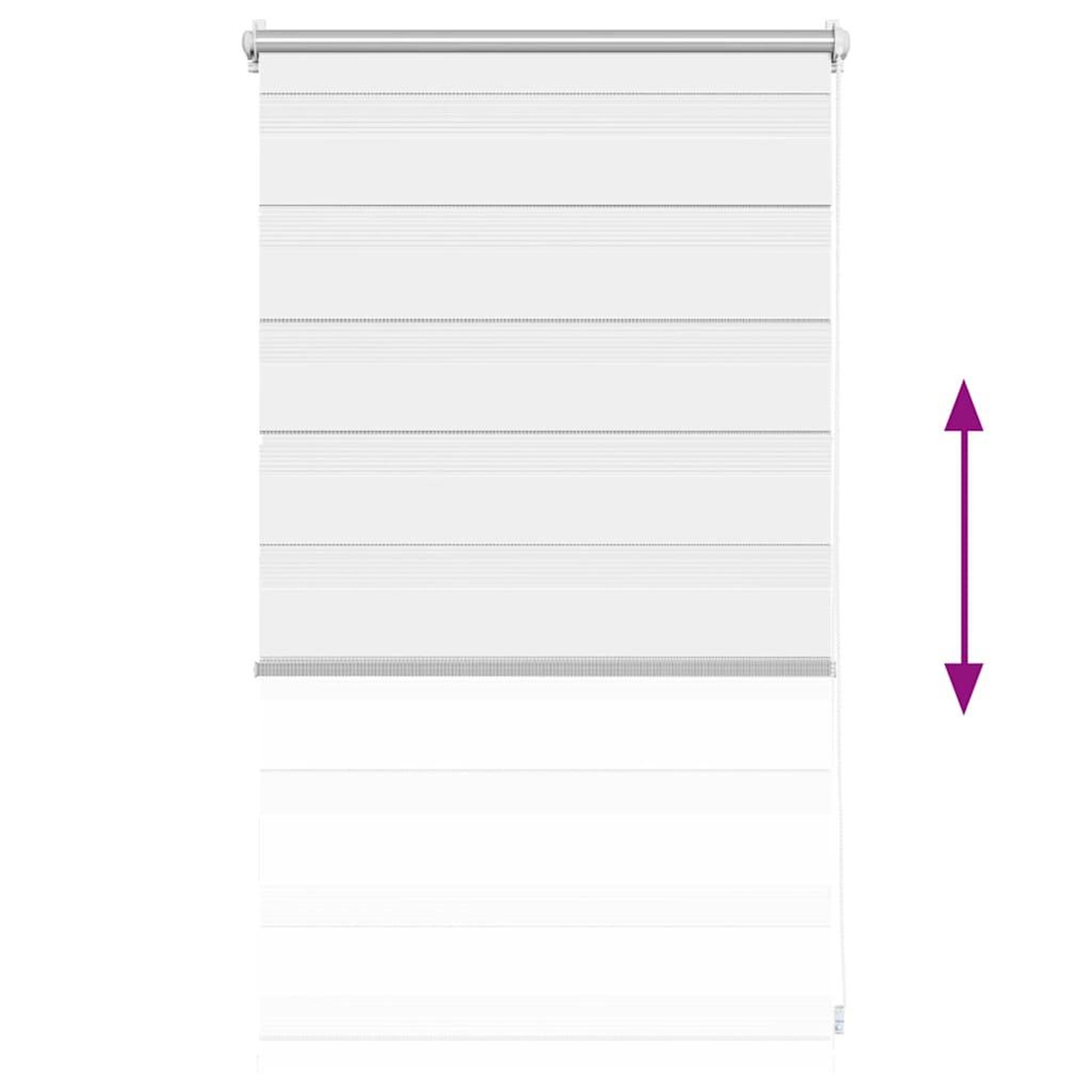 Voir la diapositive 5 : VIDAXL Store venitien zebre 50,9 x 100 cm, largeur du tissu 46,7 cm, blanc