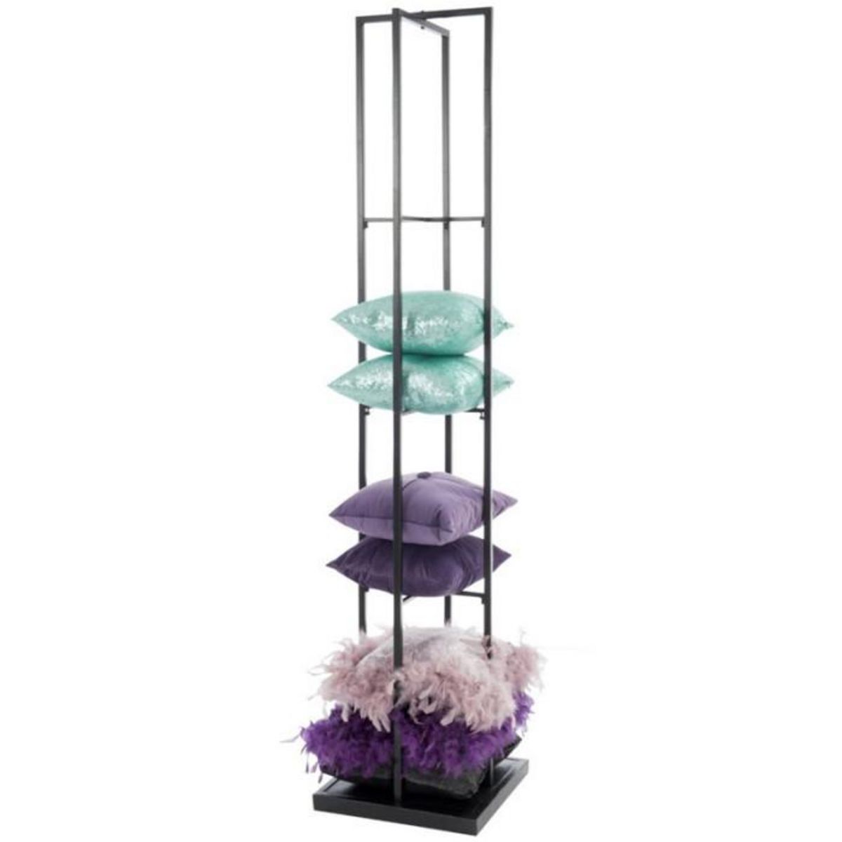 Paris Prix Etagère 4 Niveaux en Métal  Coussins  211cm Noir