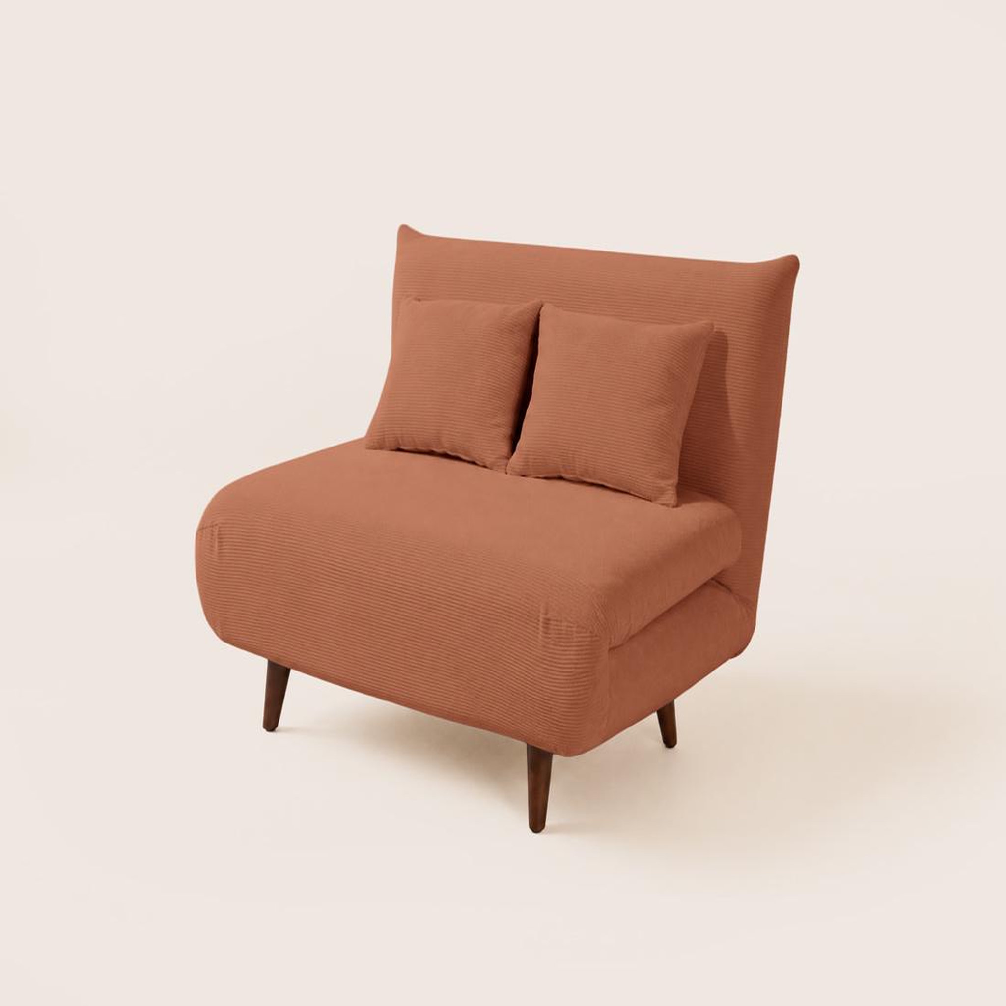 Voir la diapositive 3 : BEST MOBILIER Lumi - banquette convertible clic-clac 1 place en velours côtelé