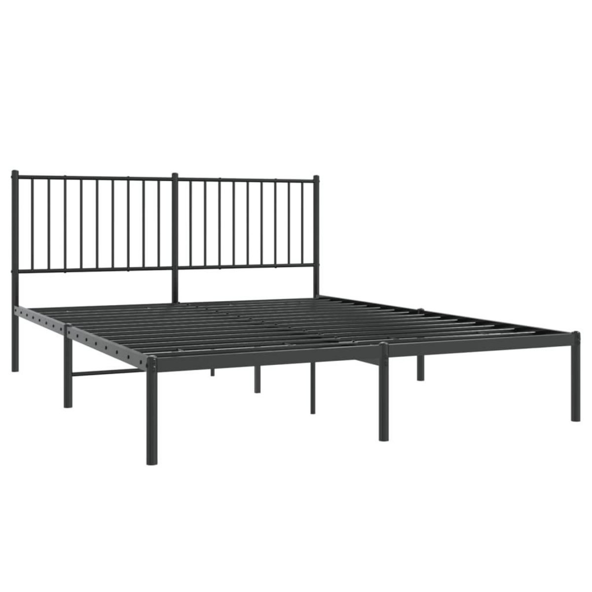 VIDAXL Cadre de lit metal sans matelas et tete de lit noir 160x200 cm