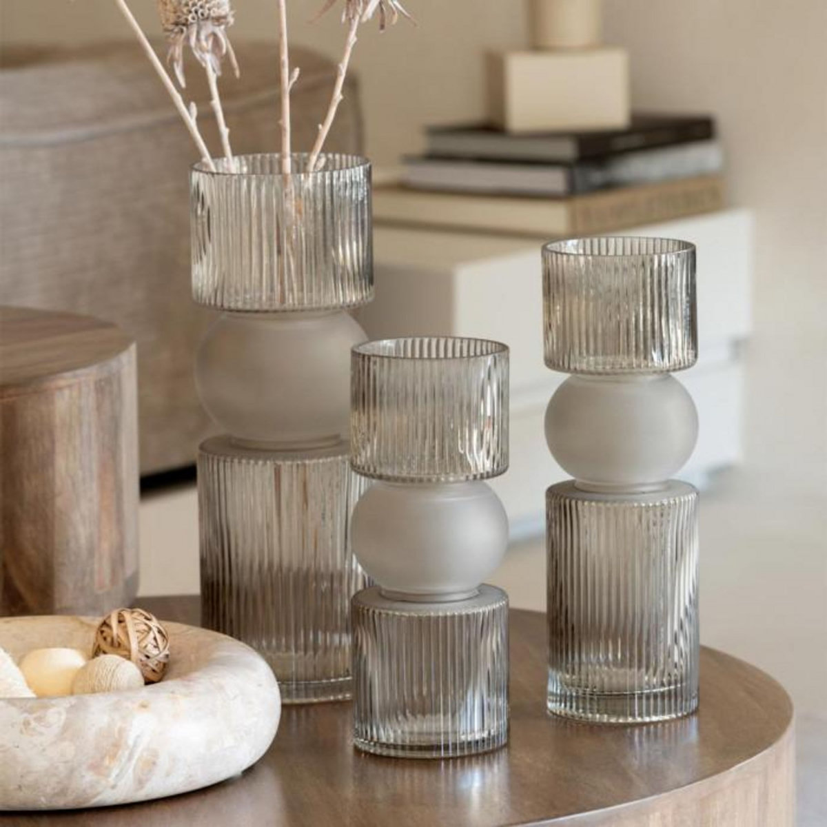 Paris Prix Vase Design en Verre  Bonbon  35cm Gris