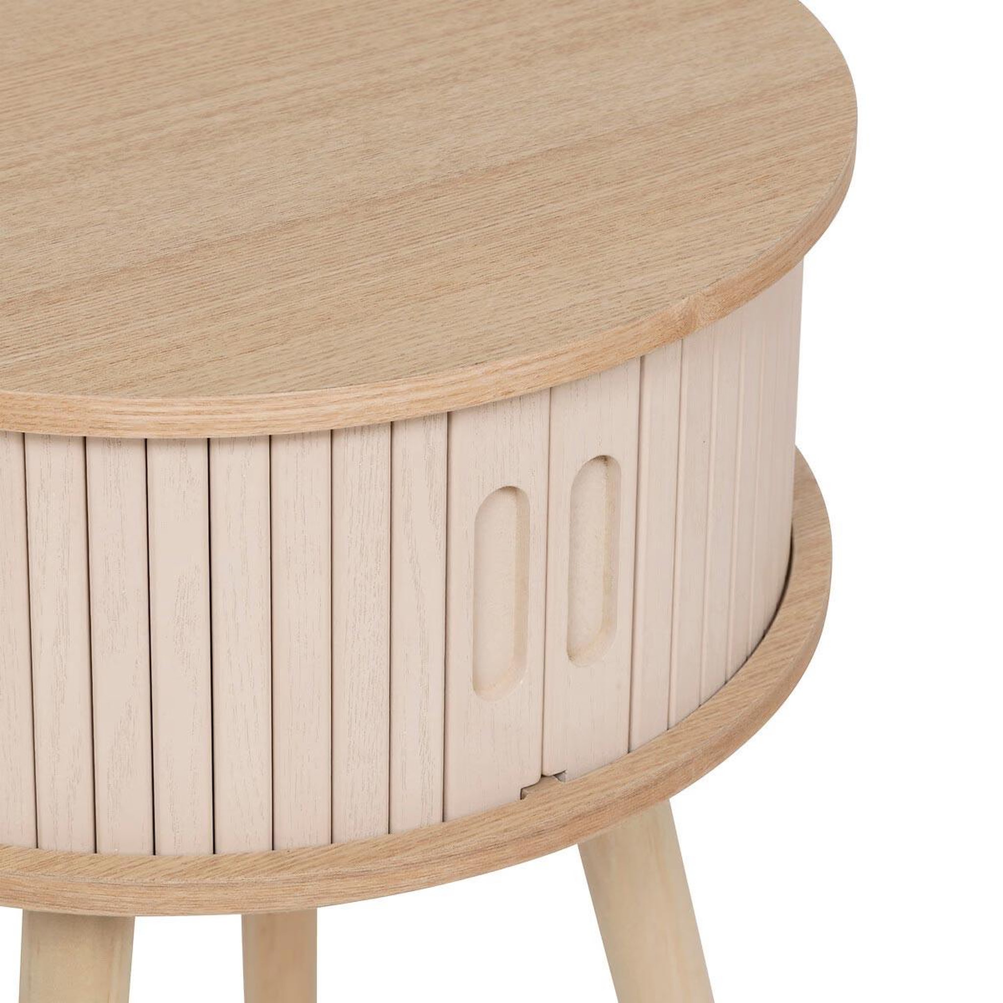 Voir la diapositive 3 : ATMOSPHERA Table de Chevet 2 Portes  Nysos  54cm Beige