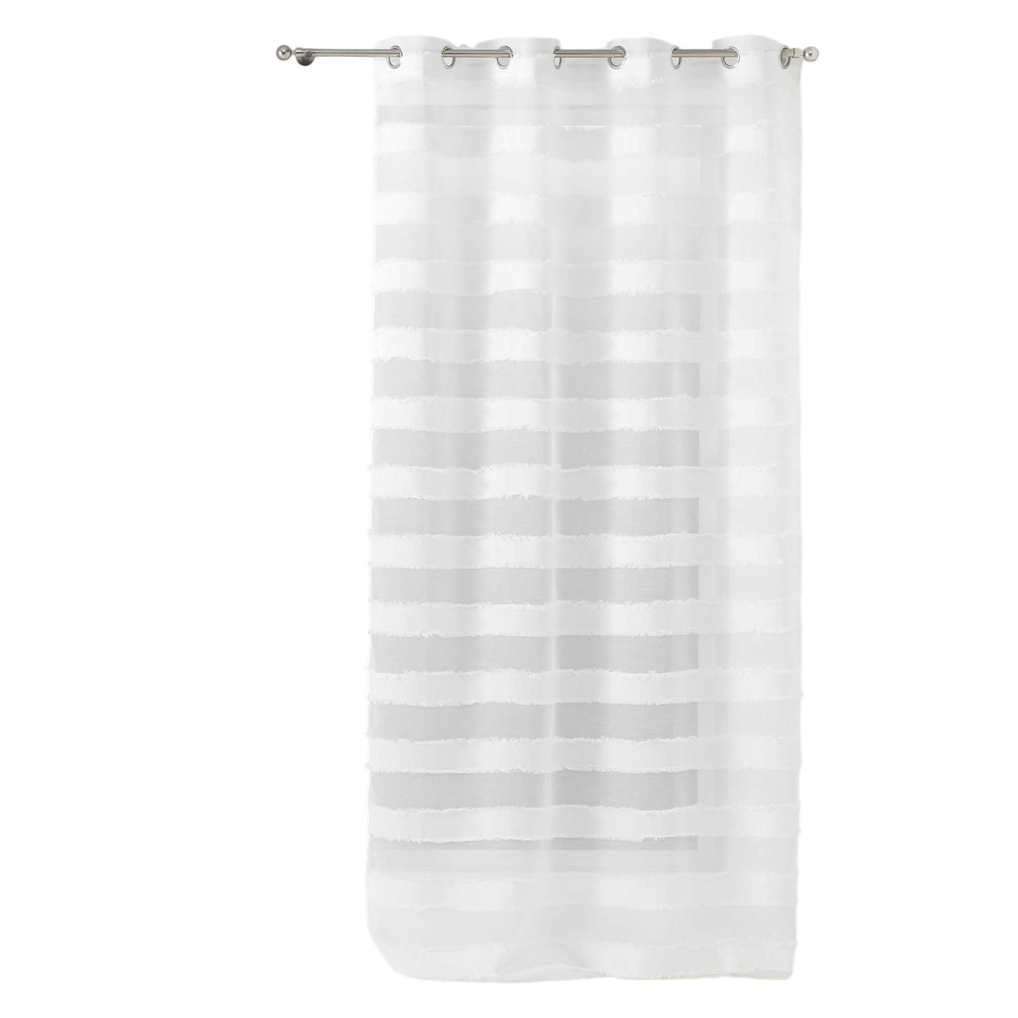 Eden Voilage sable a rayure lalina design et moderne. Coloris disponibles : Blanc