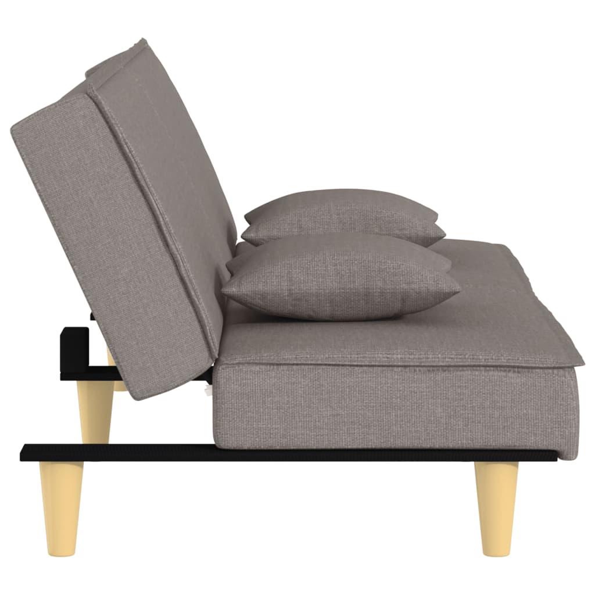 Voir la diapositive 5 : VIDAXL Canape-lit taupe tissu