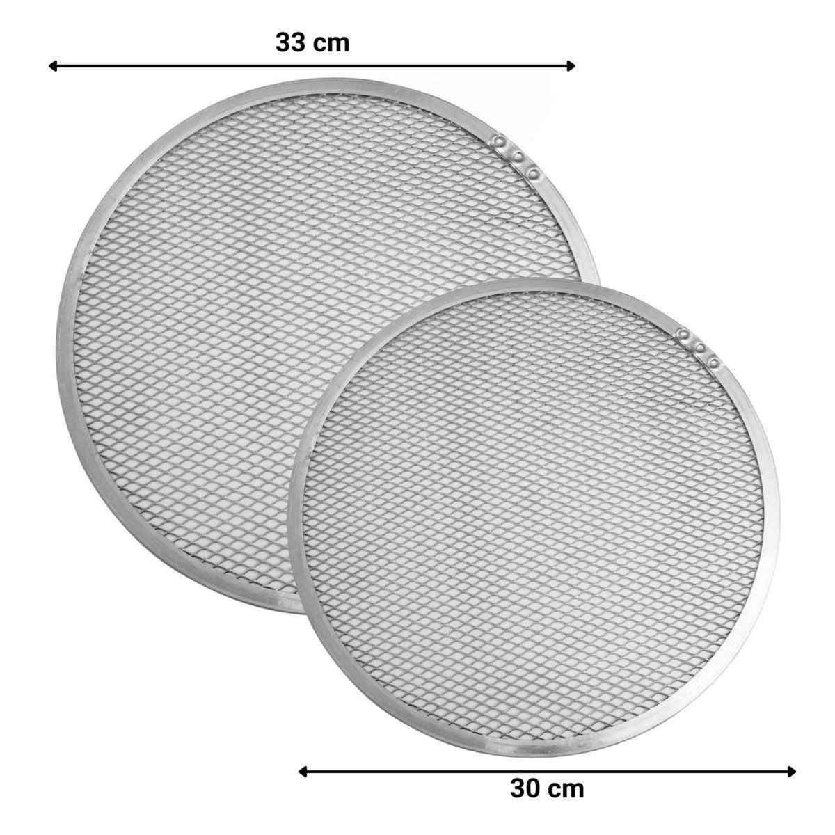 FM PROFESSIONAL 2 Plaques à pizza perforées en alu pour cuisson au four 30 et 33 cm FM Professional