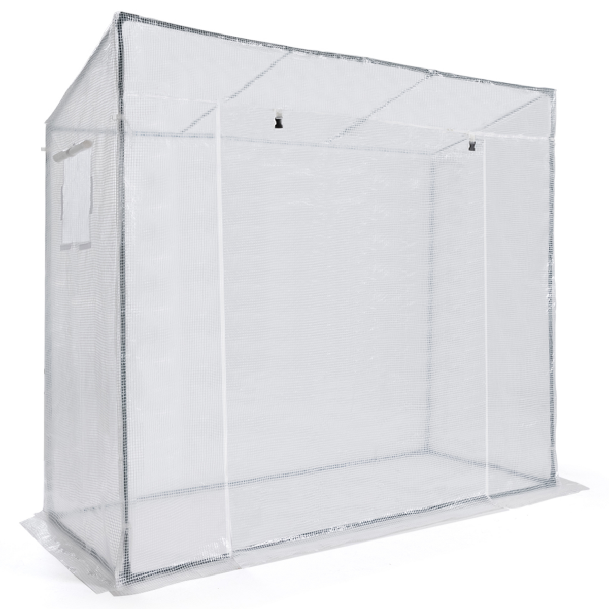 ID MARKET Serre de jardin blanche toutes saisons avec fenêtre et porte zippée