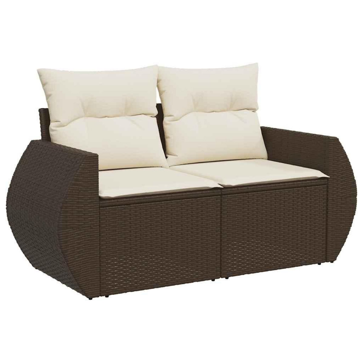 VIDAXL Salon de jardin 4 pcs avec coussins marron resine tressee