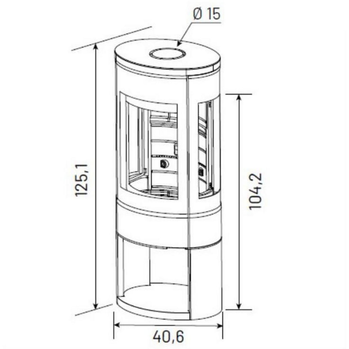 Godin Poêle à bois fonte 7kw noir - 411106noir