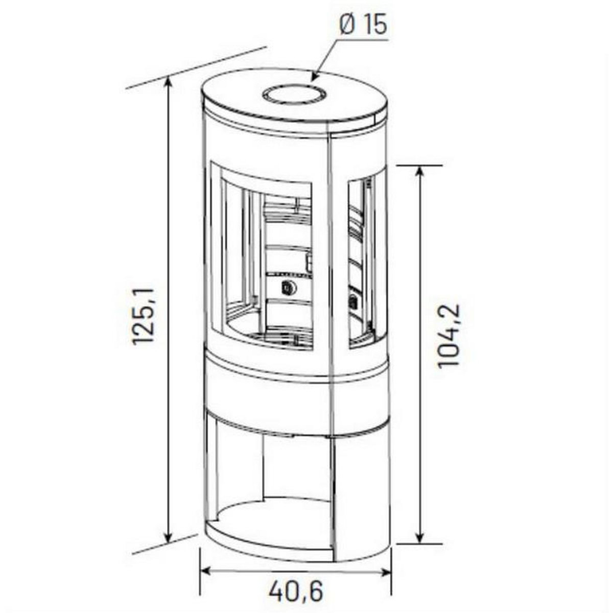 Godin Poêle à bois fonte 7kw noir - 411106noir