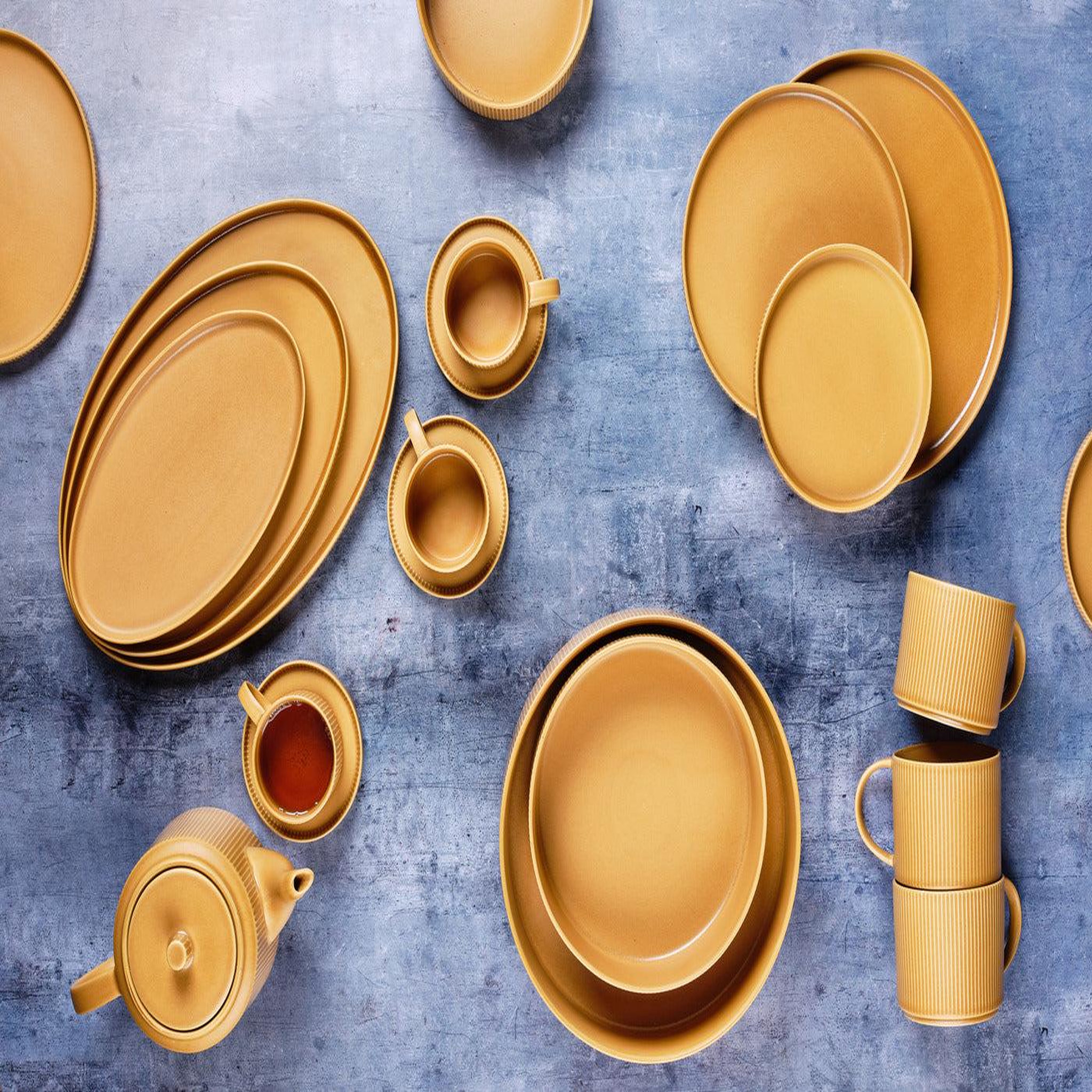 Voir la diapositive 6 : BJORN Assiette scandi ø27,5cm - 4 pièces - ocre