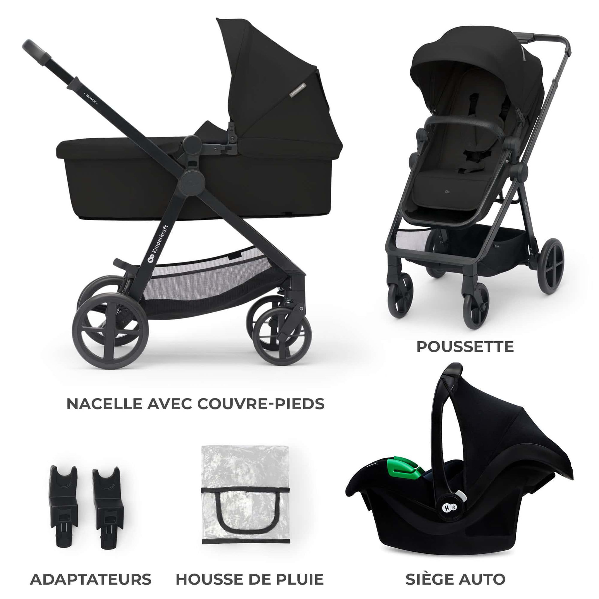 Voir la diapositive 2 : KINDERKRAFT Poussette trio newly pratique et confortable
