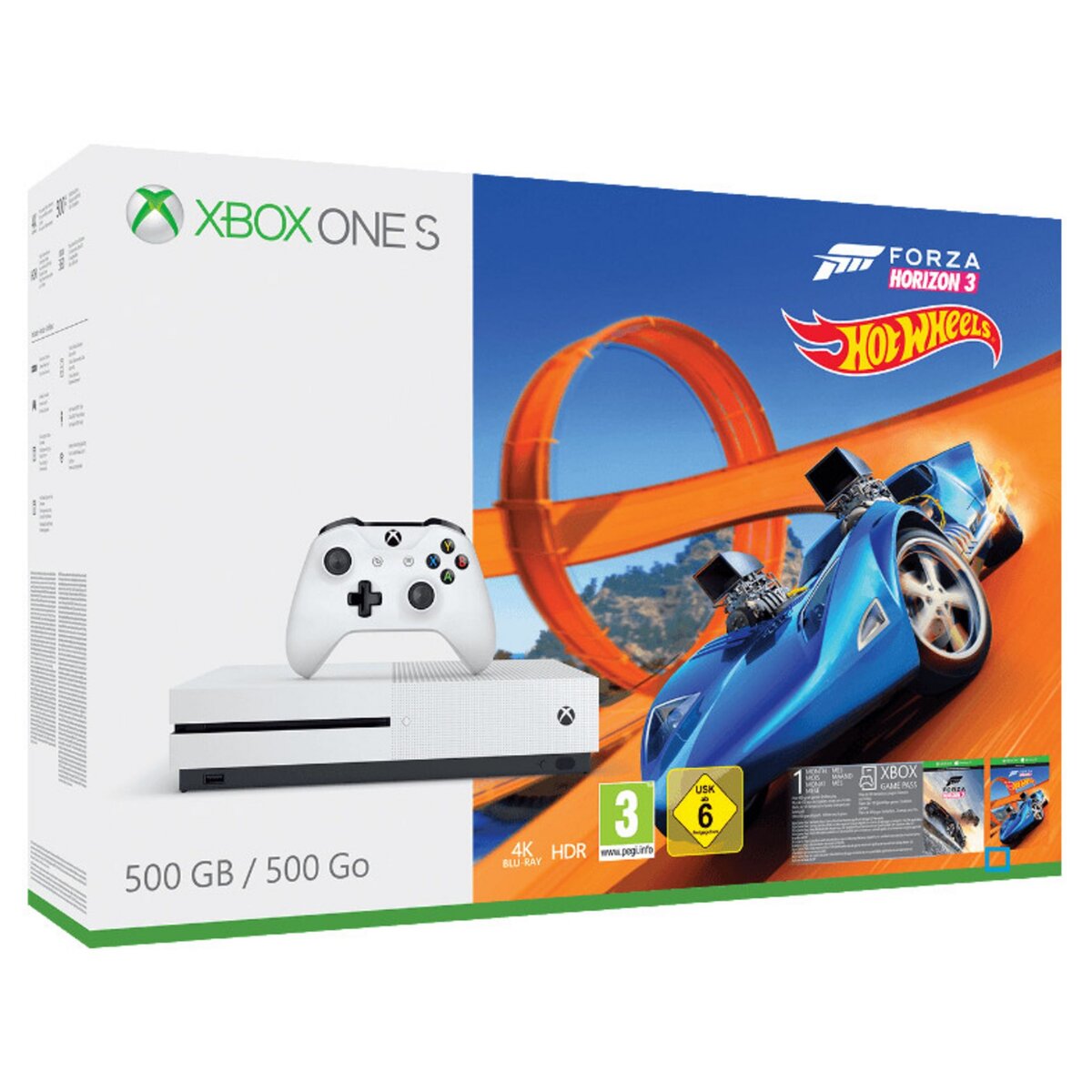 MICROSOFT Xbox One S 500GB + Forza Horizon 3 + Hot Wheels DLC