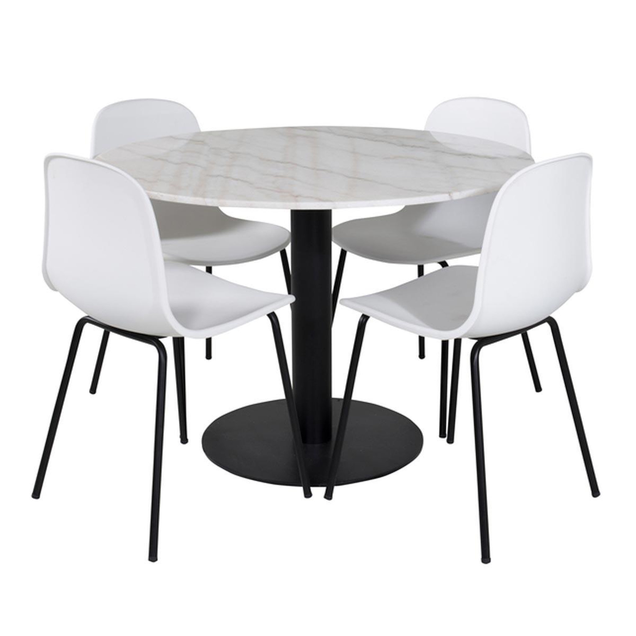 Paris Prix Ensemble table à manger & 4 chaises  estelle & artic  106cm blanc