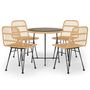 Voir la diapositive 2 : VIDAXL Ensemble a manger de jardin 5pcs Resine tressee