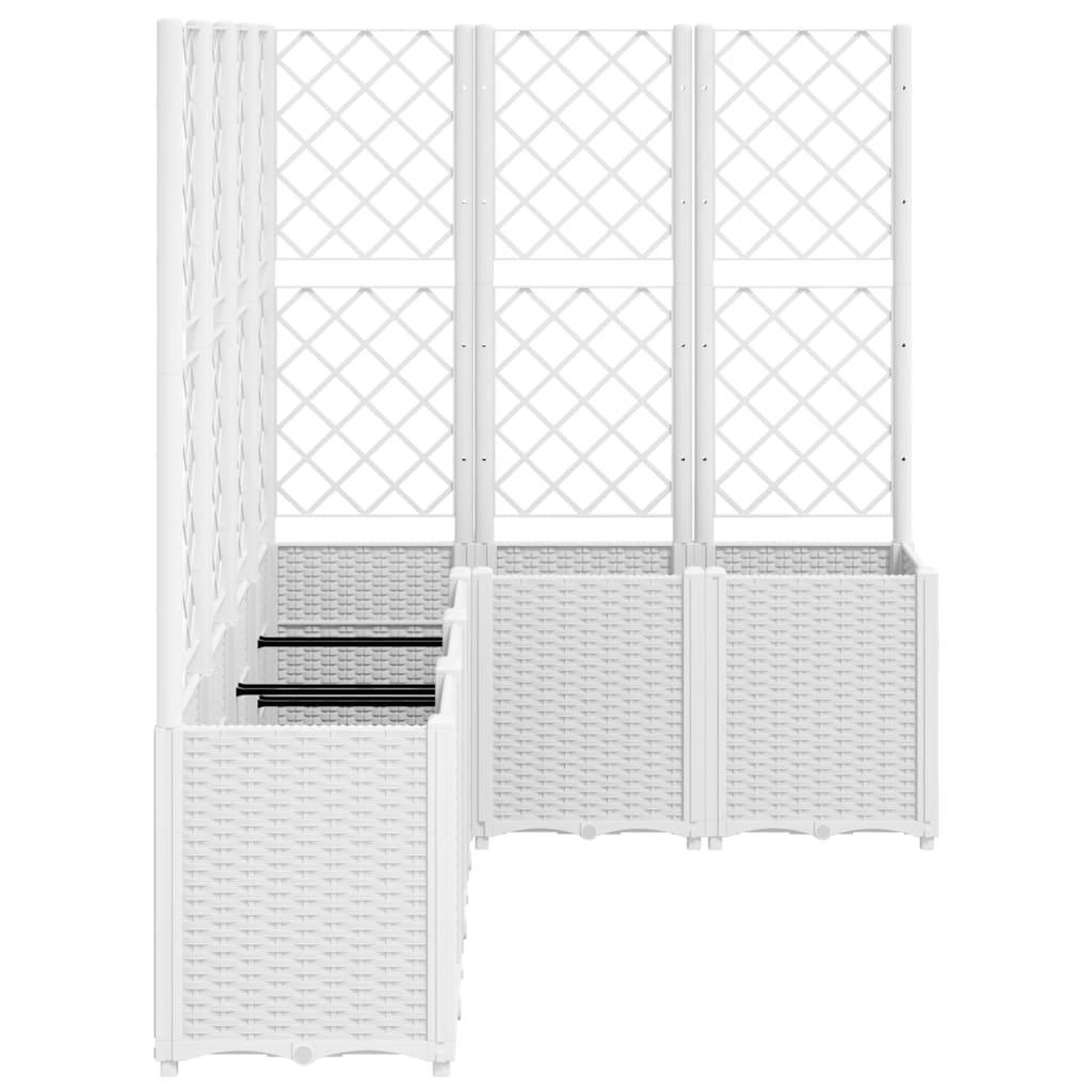 Voir la diapositive 4 : VIDAXL Jardiniere avec treillis blanc 160x120x140 cm PP