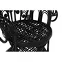 MARKET24 Chaise de jardin DKD Home Decor Noir Polyester Blanc Rotin (96 x 66 x 145 cm)