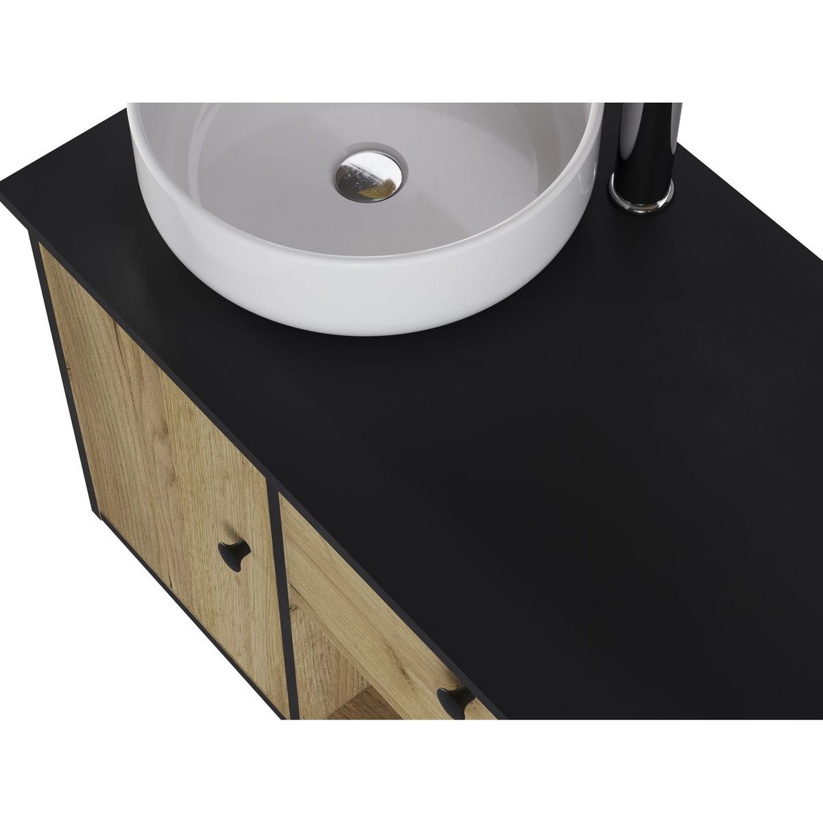 Meuble salle de bain avec vasque et miroir L80cm LURDES