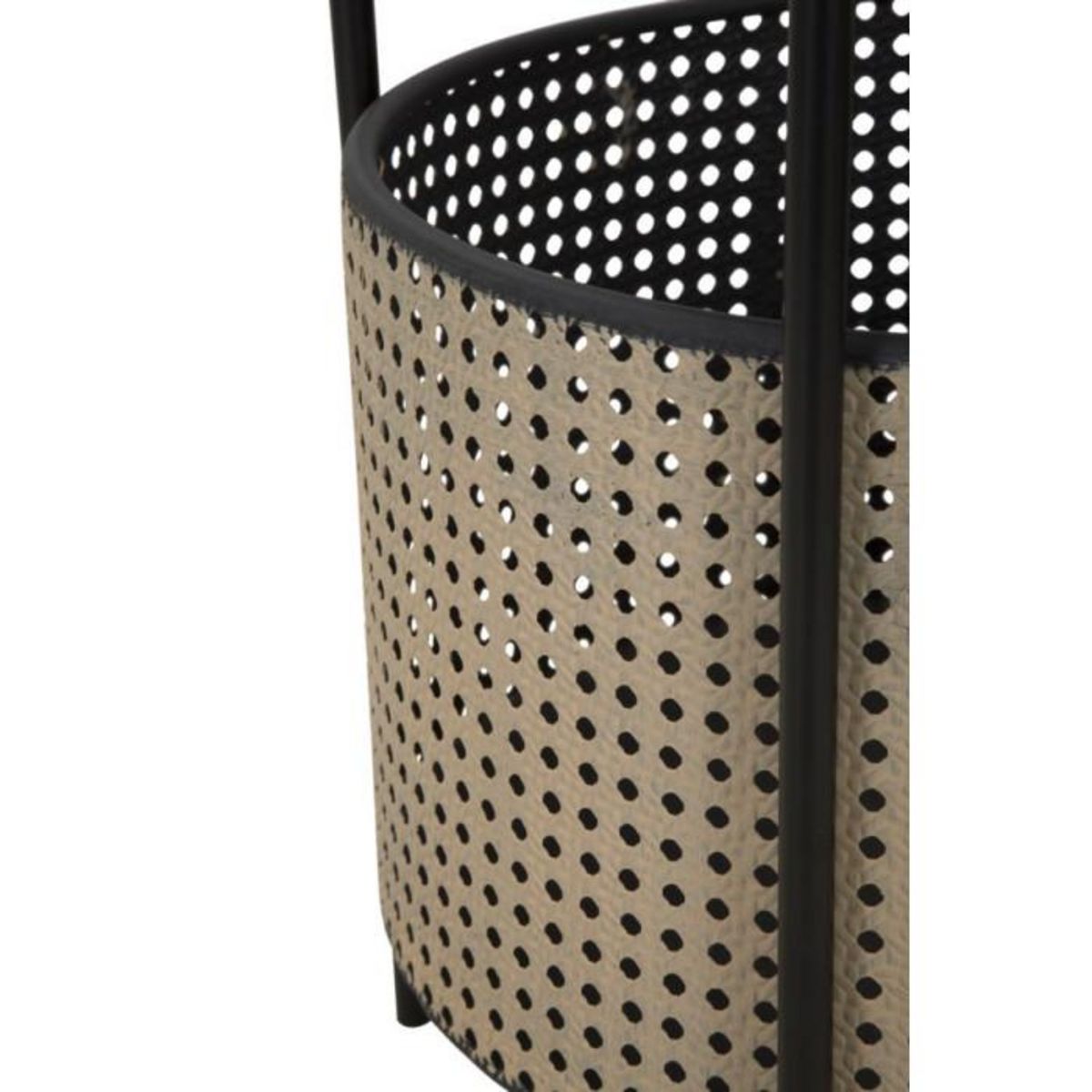 Paris Prix Table d'Appoint Effet Cannage  Osaka  50cm Noir & Naturel