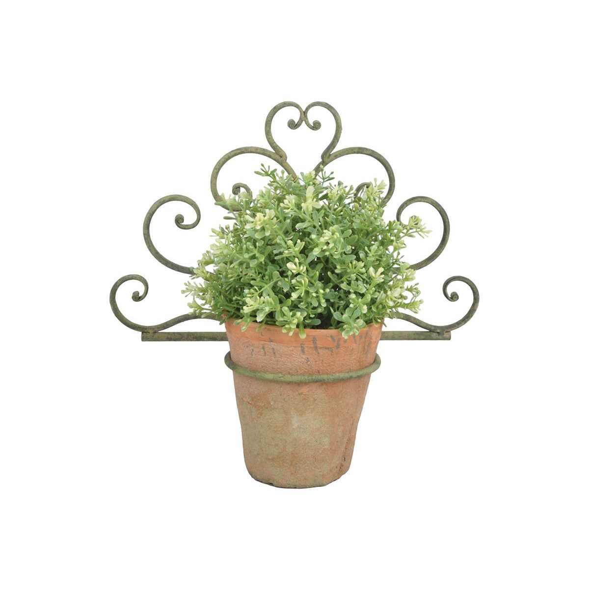 ESSCHERT DESIGN Porte-pot en métal vieilli vert - 31,8 x 14,5 x 21,9 cm - Esschert Design