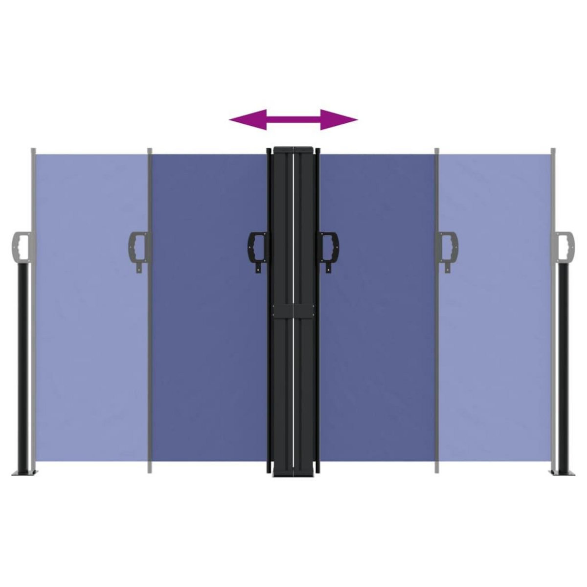 VIDAXL Auvent lateral retractable bleu 140 x 1000 cm