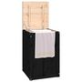 Voir la diapositive 4 : VIDAXL Boîte a linge Noir 44x44x66 cm Bois massif de pin