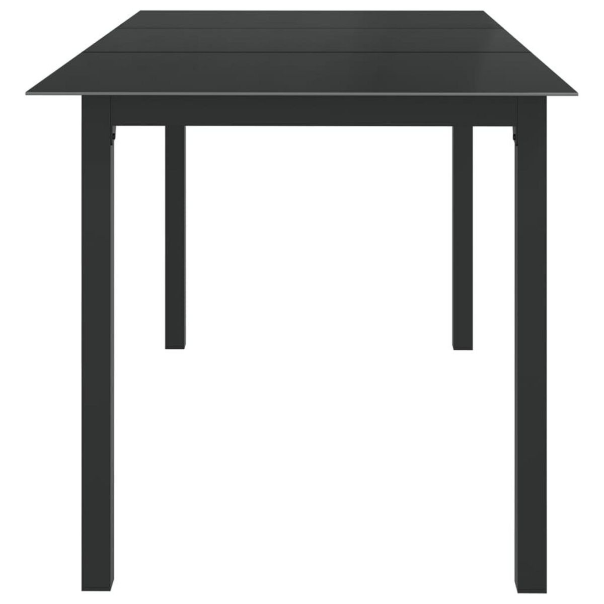 VIDAXL Table de jardin Noir 150x90x74 cm Aluminium et verre
