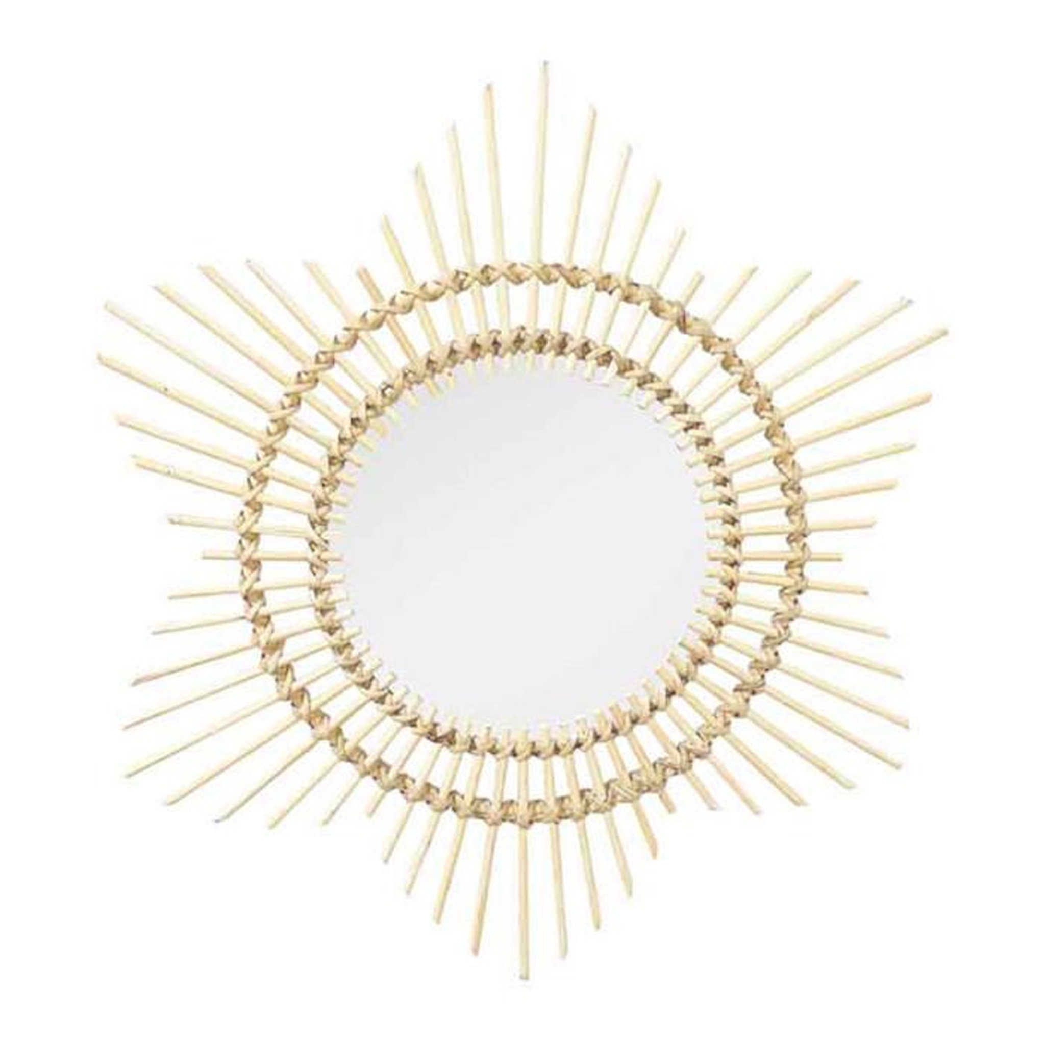 Voir la diapositive 1 : Paris Prix Miroir Mural Design en Rotin  Aina  70cm Naturel