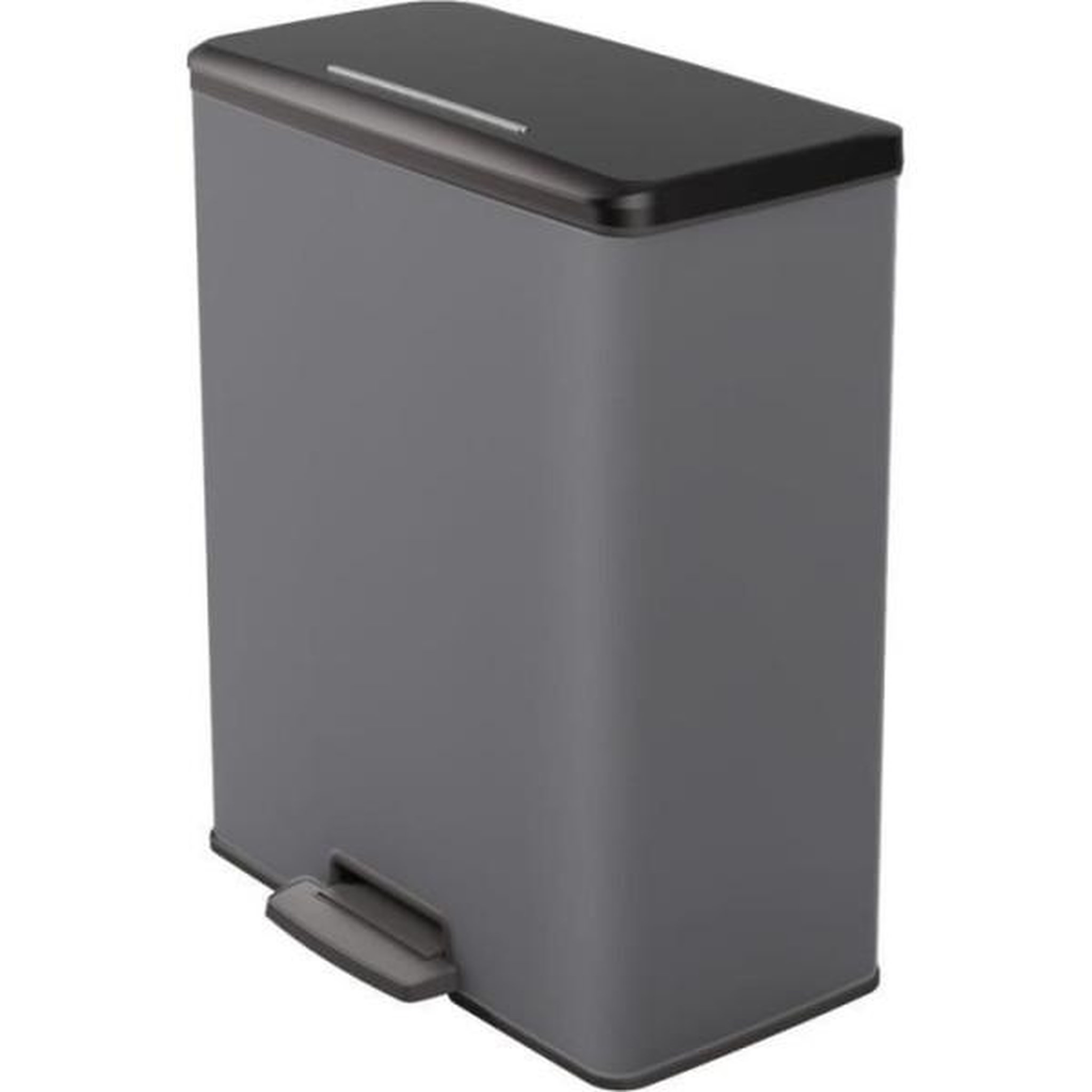CURVER Poubelle Duo Rectangle - DECO BIN - CURVER - 52L (26+26L) - 49 x 32 x 61 cm - Anthracite